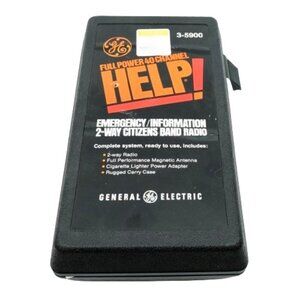 GE 3-5900 Emergency 40 Channel 2 Way CB Radio + Hard Case VINTAGE ORIGINAL